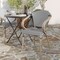 Merrick Lane Mael Stacking Thonet Bistro Style Chair with Arms, Textilene Seat, and Bamboo Finished Metal Frame for Indoor/Outdoor Use